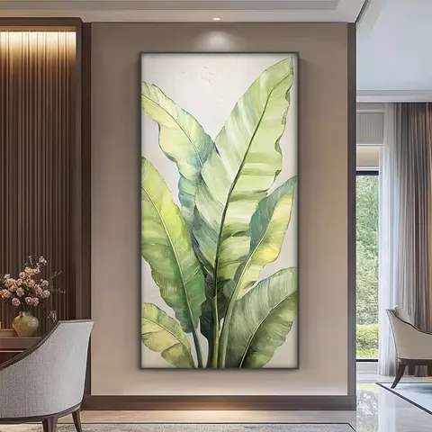 植物 单幅 装饰画 轻奢风 客厅背景墙挂画 手绘油画