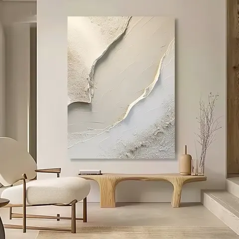 抽象 单幅 装饰画 奶油风 客厅背景墙挂画 手绘油画