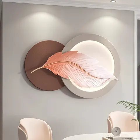 抽象 单幅 装饰画 现代简约 卧室背景墙挂画 LED带灯画
