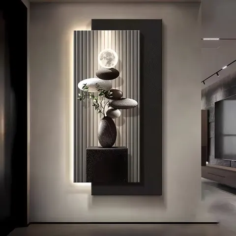 日月星辰 单幅 装饰画 现代简约 玄关背景墙挂画