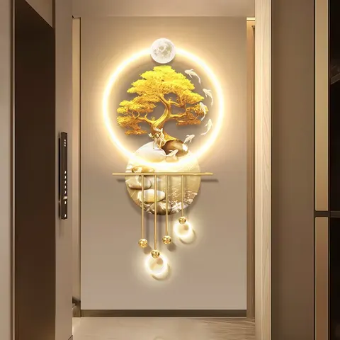 植物 单幅 装饰画 现代简约 客厅背景墙挂画 LED带灯画
