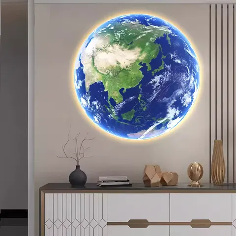 日月星辰 单幅 装饰画 现代简约 玄关背景墙挂画 LED带灯画