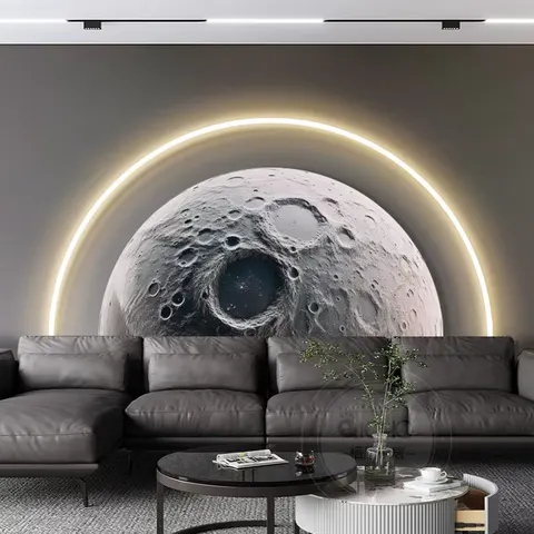 日月星辰 单幅 装饰画 现代简约 客厅背景墙挂画 LED带灯画