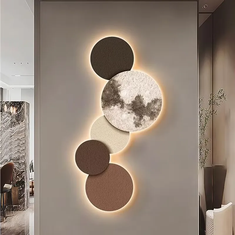 日月星辰 单幅 装饰画 现代简约 玄关背景墙挂画 LED带灯画