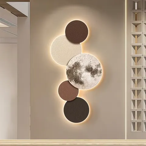 日月星辰 单幅 装饰画 现代简约 玄关背景墙挂画 LED带灯画
