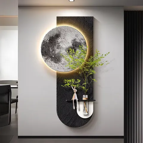 植物 单幅 装饰画 现代简约 客厅背景墙挂画 LED带灯画