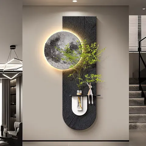 植物 单幅 装饰画 现代简约 客厅背景墙挂画 LED带灯画