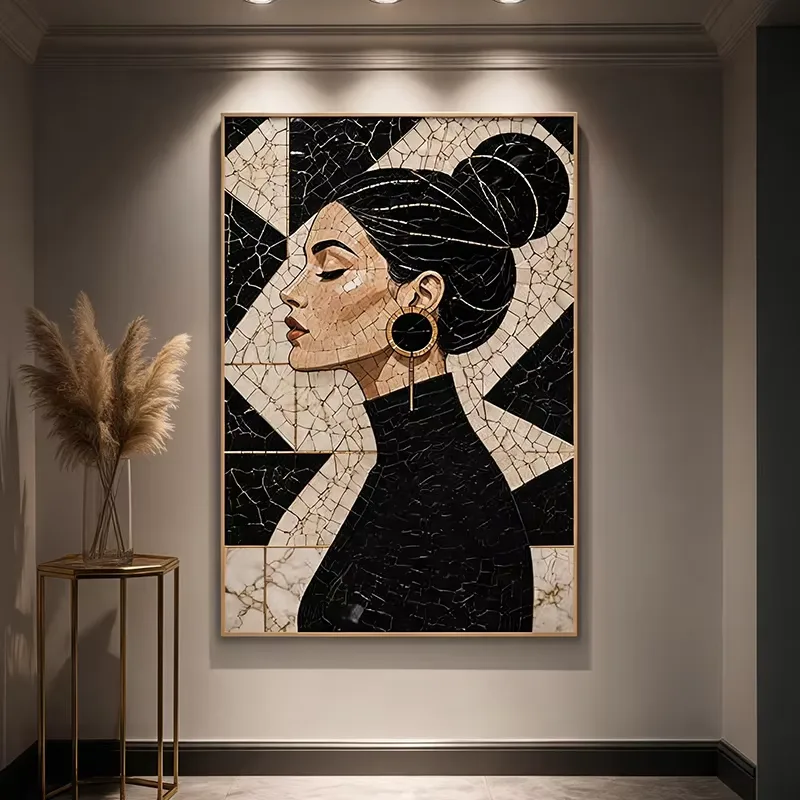 人物 单幅 装饰画 现代简约 客厅背景墙挂画 晶瓷画