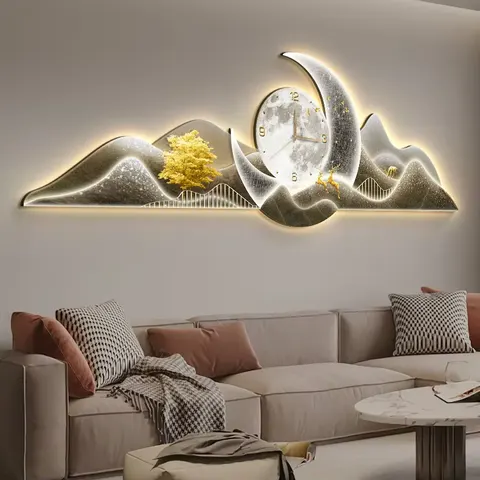 山水 单幅 装饰画 轻奢风 客厅背景墙挂画 晶瓷画