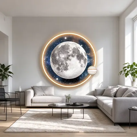 抽象 单幅 装饰画 现代简约 酒店背景墙挂画 LED带灯画