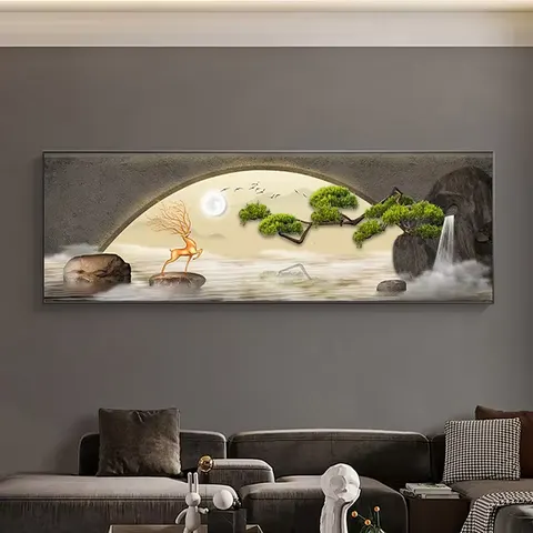 抽象 单幅 装饰画 新中式 书房背景墙挂画 壁饰摆件