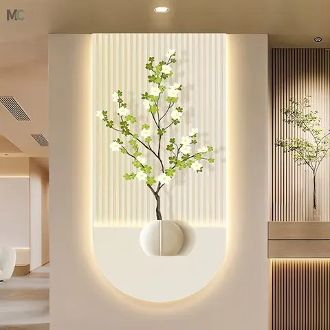 植物 单幅 装饰画 现代简约 客厅背景墙挂画 LED带灯画