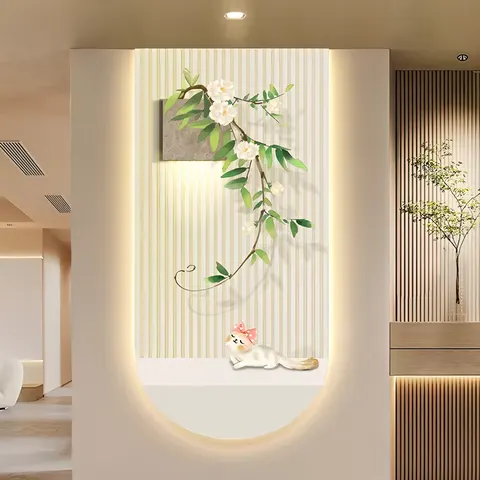 植物 单幅 装饰画 现代简约 客厅背景墙挂画 LED带灯画