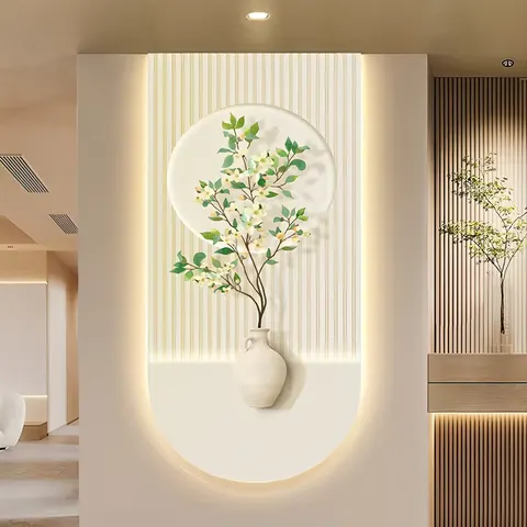 植物 单幅 装饰画 现代简约 客厅背景墙挂画 LED带灯画