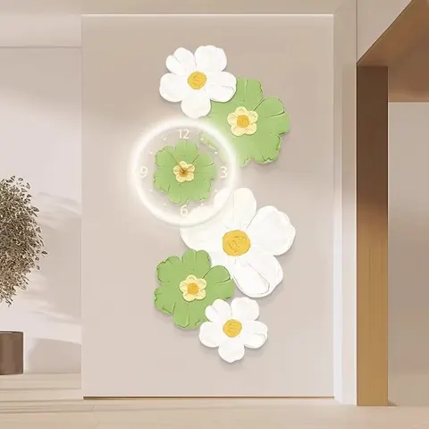 繁花 单幅 装饰画 现代简约 客厅背景墙挂画 LED带灯画