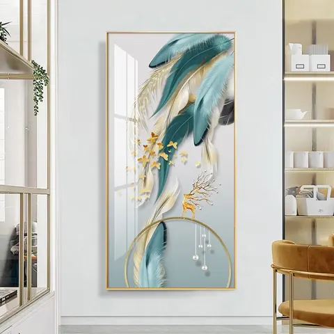 抽象 单幅 装饰画 轻奢风 玄关背景墙挂画 LED带灯画