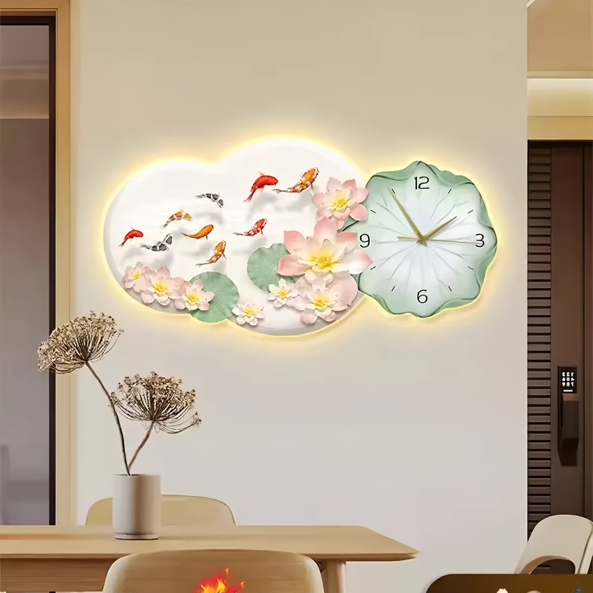 抽象 单幅 装饰画 现代简约 餐厅背景墙挂画 LED带灯画