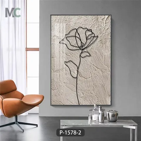 繁花 单幅 装饰画 侘寂风 玄关背景墙挂画