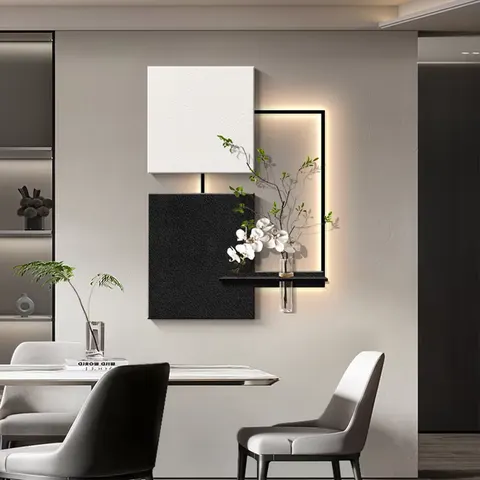 锦鲤 单幅 装饰画 现代简约 客厅背景墙挂画 LED带灯画