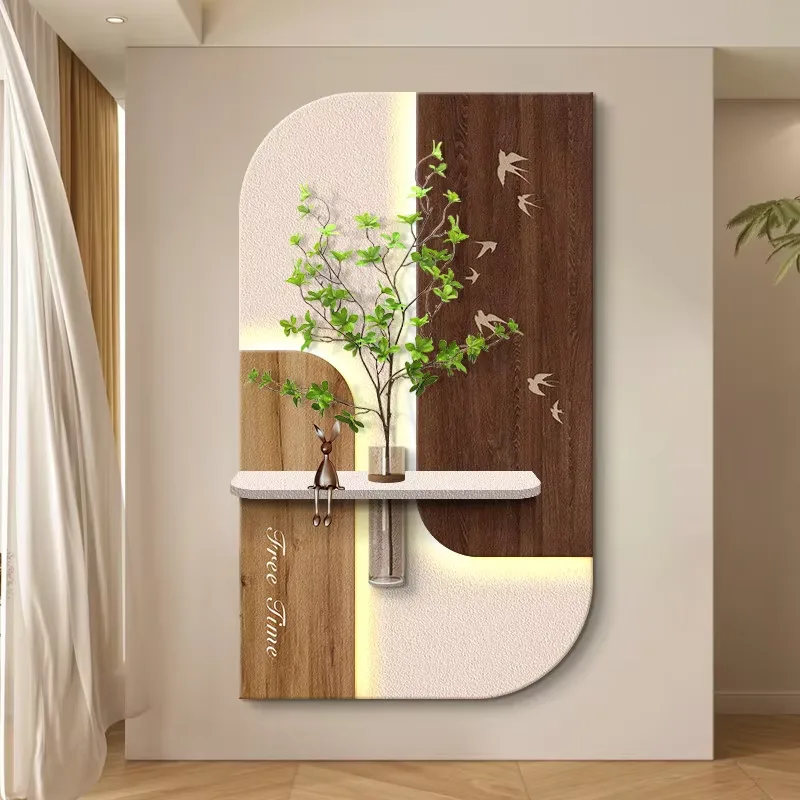 植物 单幅 装饰画 奶油风 玄关背景墙挂画 砂岩浮雕