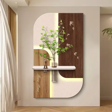 植物 单幅 装饰画 奶油风 玄关背景墙挂画 砂岩浮雕
