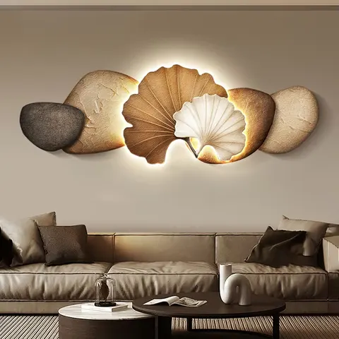 银杏 单幅 装饰画 现代简约 客厅背景墙挂画 LED带灯画
