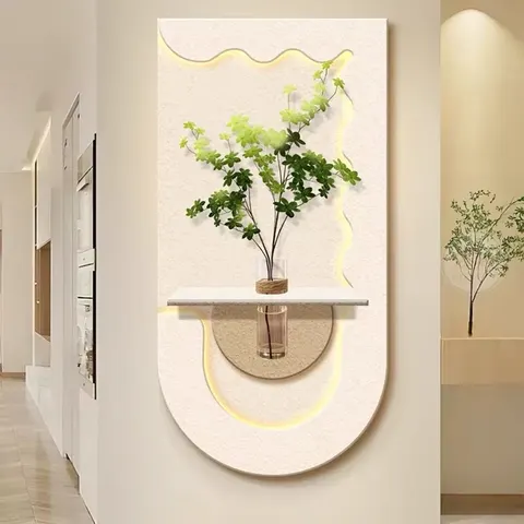 植物 单幅 装饰画 现代简约 玄关背景墙挂画 LED带灯画