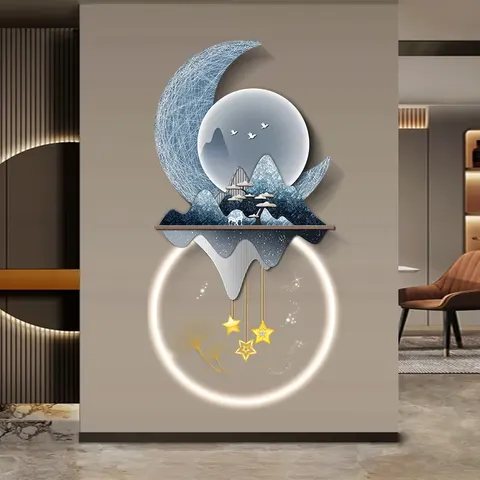 鹿 单幅 装饰画 现代简约 客厅背景墙挂画 LED带灯画
