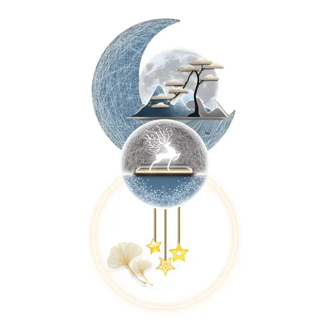 鹿 单幅 装饰画 现代简约 客厅背景墙挂画 LED带灯画