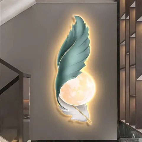 抽象 单幅 装饰画 轻奢风 玄关背景墙挂画 LED带灯画