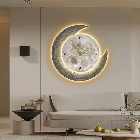 日月星辰 单幅 装饰画 现代简约 餐厅背景墙挂画 LED带灯画