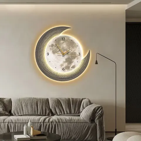 日月星辰 单幅 装饰画 现代简约 餐厅背景墙挂画 LED带灯画