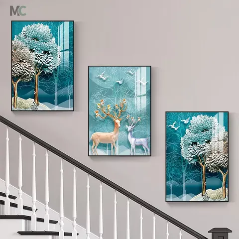 抽象 三联 装饰画 现代简约 玄关背景墙挂画 晶瓷画