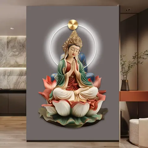 抽象 单幅 装饰画 现代简约 玄关背景墙挂画 LED带灯画