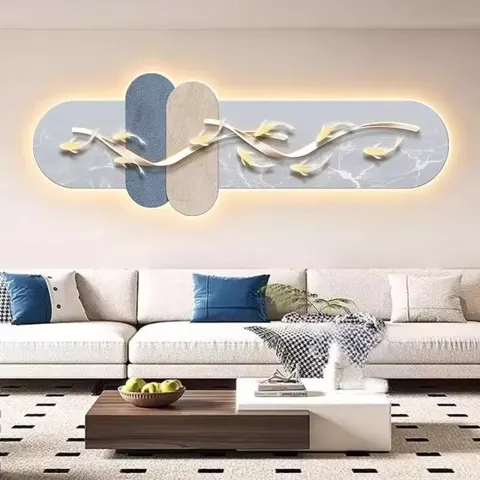 抽象 单幅 装饰画 轻奢风 客厅背景墙挂画 LED带灯画