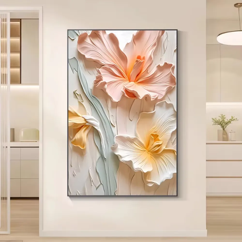 繁花 单幅 装饰画 现代简约 客厅背景墙挂画 晶瓷画