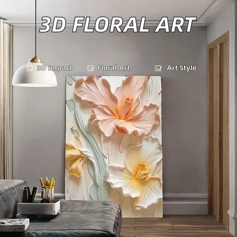 繁花 单幅 装饰画 现代简约 客厅背景墙挂画 晶瓷画