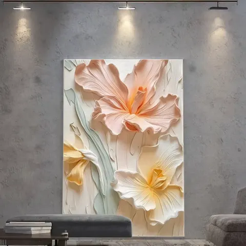 繁花 单幅 装饰画 现代简约 客厅背景墙挂画 晶瓷画