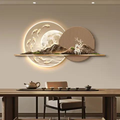 抽象 单幅 装饰画 现代简约 客厅背景墙挂画 LED带灯画