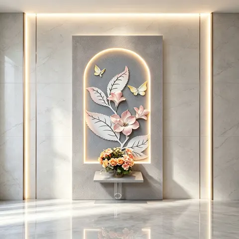 植物 单幅 装饰画 现代简约 客厅背景墙挂画 LED带灯画