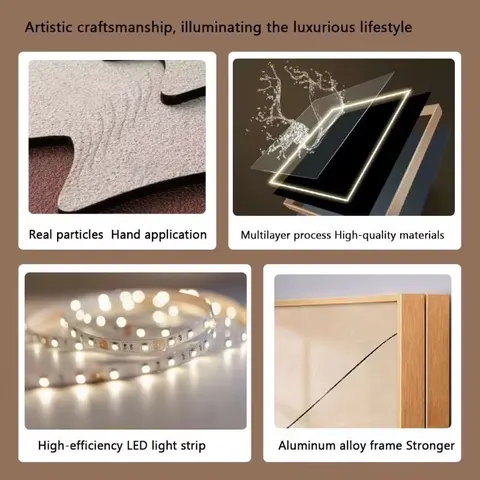 植物 单幅 装饰画 现代简约 客厅背景墙挂画 LED带灯画