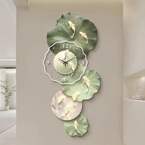 锦鲤 单幅 装饰画 现代简约 客厅背景墙挂画 LED带灯画