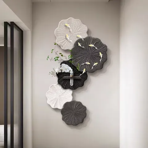 锦鲤 单幅 装饰画 现代简约 玄关背景墙挂画 LED带灯画
