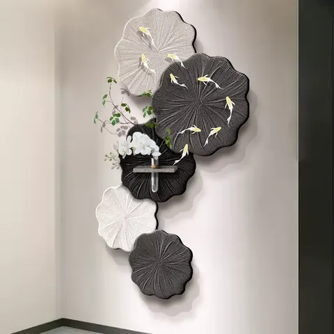 锦鲤 单幅 装饰画 现代简约 玄关背景墙挂画 LED带灯画
