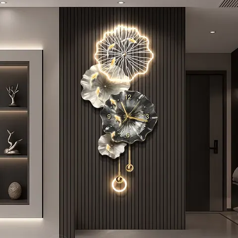 锦鲤 单幅 装饰画 现代简约 客厅背景墙挂画 LED带灯画