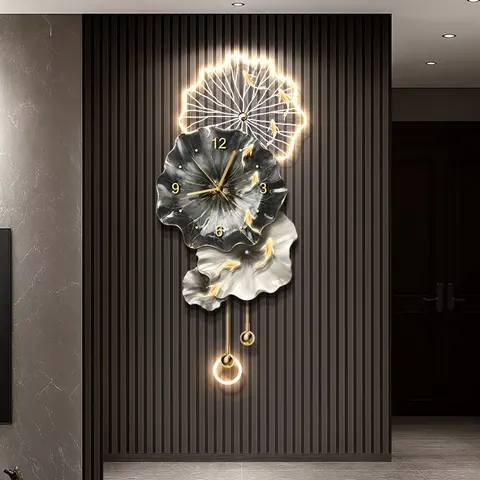 锦鲤 单幅 装饰画 现代简约 客厅背景墙挂画 LED带灯画