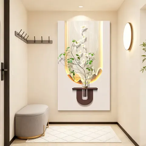 锦鲤 单幅 装饰画 现代简约 玄关背景墙挂画 LED带灯画