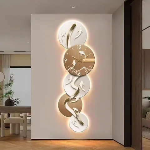 锦鲤 单幅 装饰画 现代简约 玄关背景墙挂画 LED带灯画