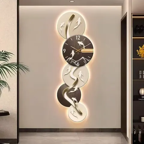 锦鲤 单幅 装饰画 现代简约 玄关背景墙挂画 LED带灯画