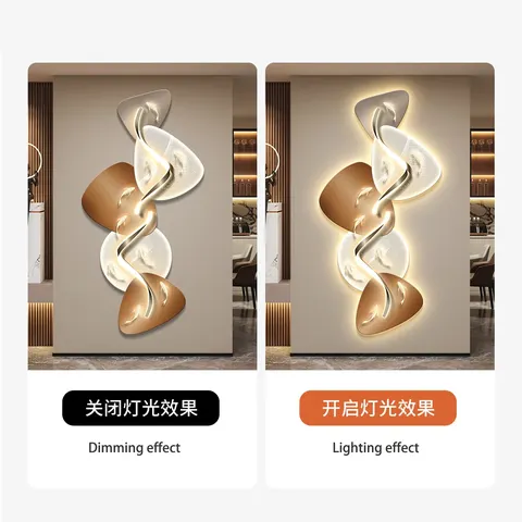 锦鲤 单幅 装饰画 现代简约 玄关背景墙挂画 LED带灯画